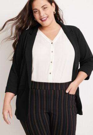 Plus Size Versa Open Front Blazer