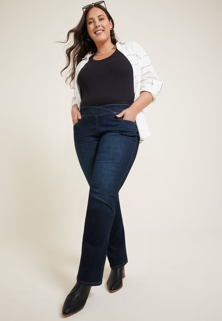Plus Size m jeans by maurices™ Cool Comfort Crossover Pull On High Rise Barely Boot Jean - Image 3