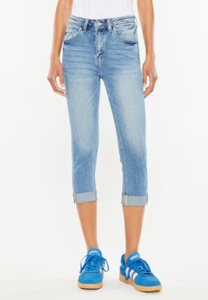 KanCan&trade; High Rise Rolled Hem Capri