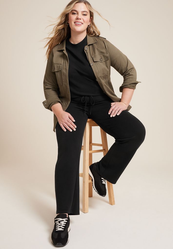 Plus Size Cloud Scuba Knit Wide Leg Sweatpant - Image 3