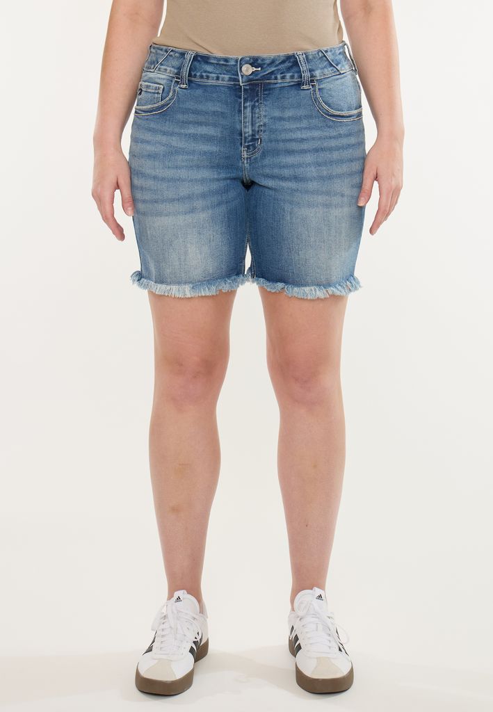 Plus Size KanCan™ Mid Rise Fray Hem 8in Bermuda Short - Image 3