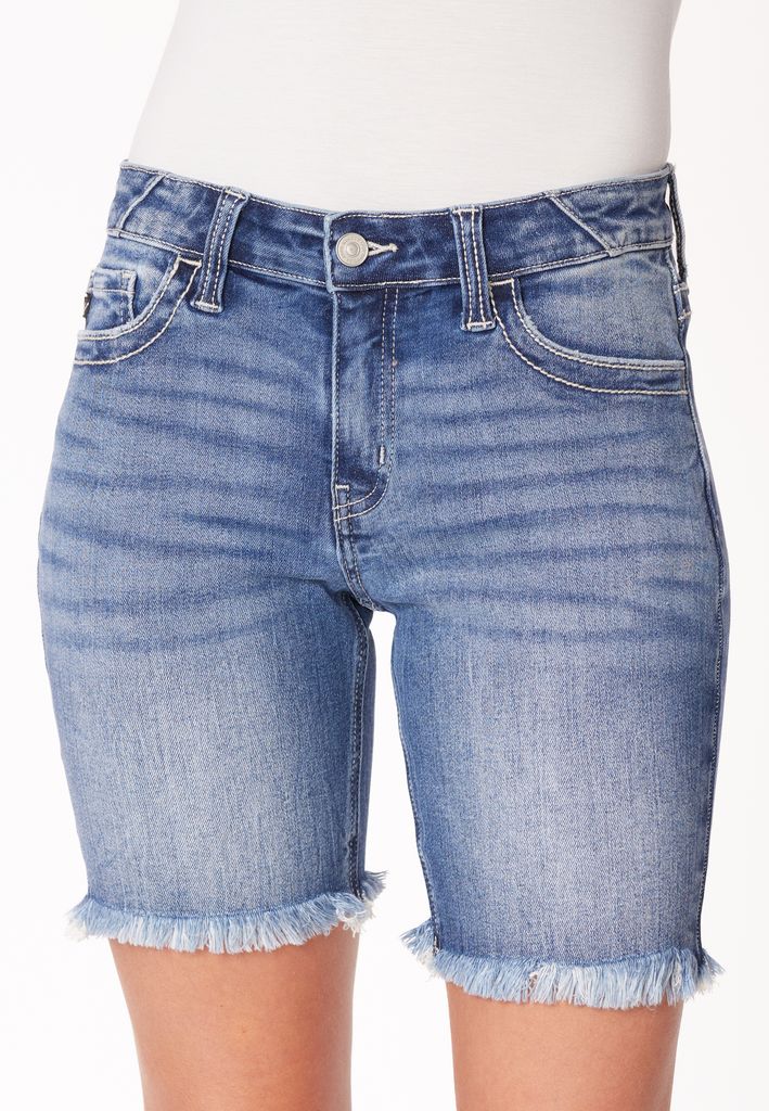 KanCan™ Mid Rise Fray Hem 8in Bermuda Short - Image 3