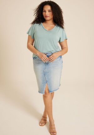 Plus Size Flutter Sleeve Tee