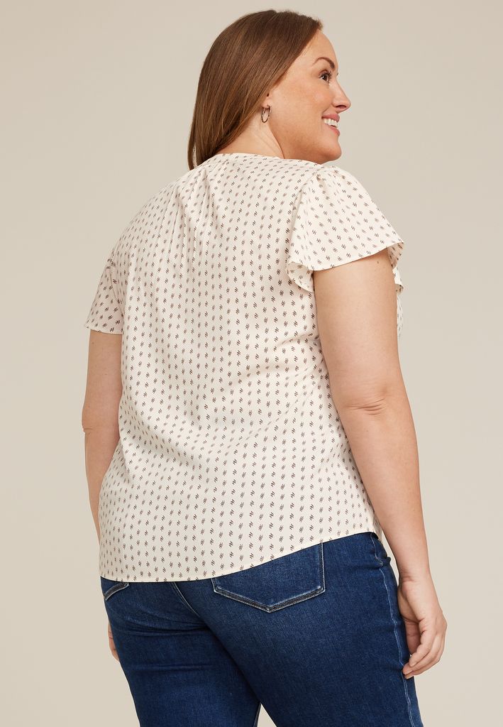 Plus Size Atwood Flutter Sleeve Blouse - Image 2