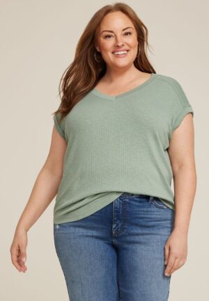 Plus Size 24/7 Berkley V Neck Tee