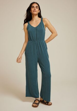 Bare Wavy Ribbed Jumpsuit