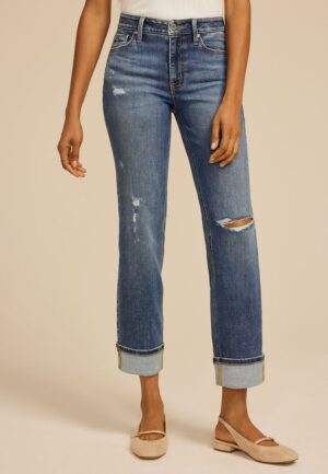 edgely&trade; High Rise Cuffed Hem Relaxed Straight Jean