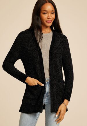 Chenille Open Front Cardigan