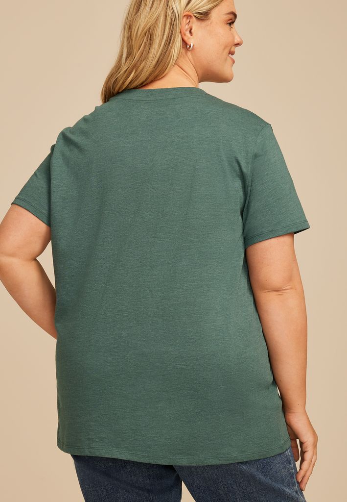 Plus Size Embroidered Pumpkin Oversized Fit Graphic Tee - Image 2