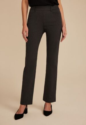 Heathered Bengaline Mid Rise Bootcut Pant