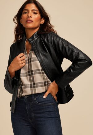 Faux Leather Biker Jacket