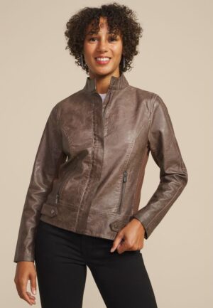 Faux Leather Biker Jacket