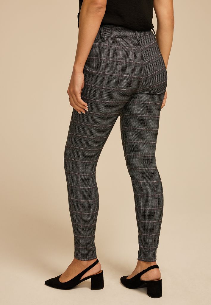 Plaid Bengaline Mid Rise Skinny Pant - Image 2