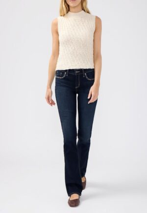 Silver Jeans Co.&reg; Elyse Luxe Stretch Embellished Pocket Slim Boot Jean