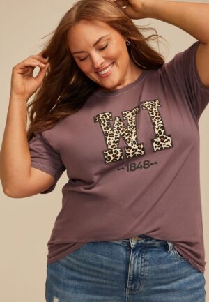 Plus Size Leopard State Relaxed Graphic Tee