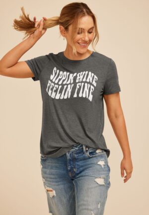 Sippin Wine Feelin Fine Classic Fit Graphic Tee