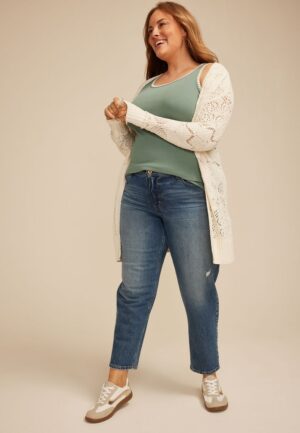 Plus Size Whipstitch Embroidered Tank Top