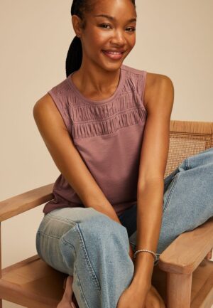 Smocked Yoke Tank Top