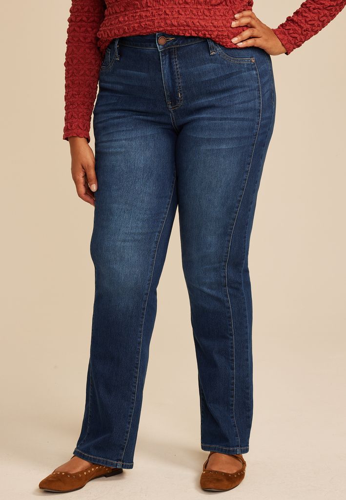 Plus Size Everflex™ Dark High Rise Side Seam Slim Boot