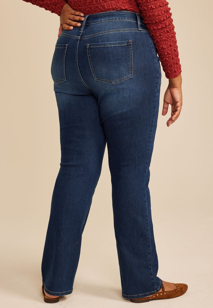 Plus Size Everflex™ Dark High Rise Side Seam Slim Boot - Image 2