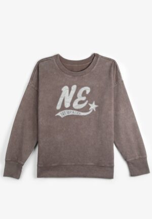 State Satin Letter Crew Neck Sweatshirt