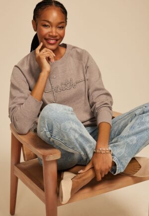 Faith Embroidered Relaxed Sweatshirt