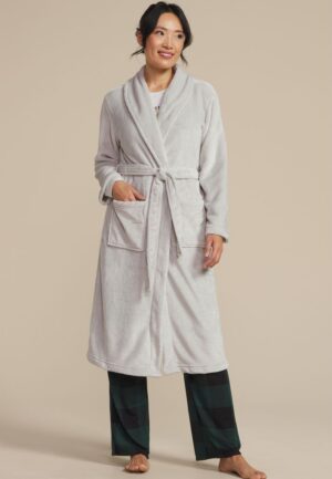 Gray Plush Long Robe