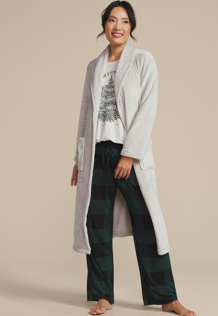 Gray Plush Long Robe - Image 3