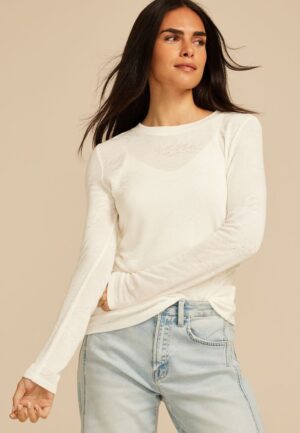 Floral Jacquard Mesh Top