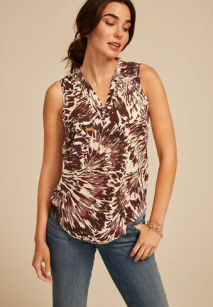 Abstract Double V Tank Top