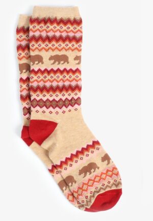 Bear Fair isle Crew Socks