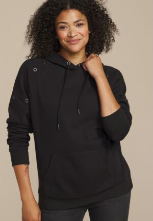 Grommet Trim Accent Hoodie