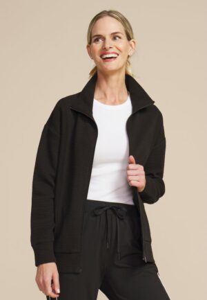 Textured Full Zip Sweatshirt