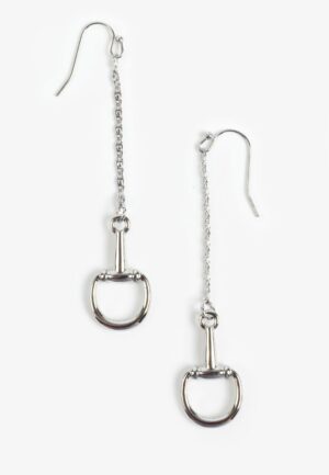 Silver Stirrup Drop Earrings