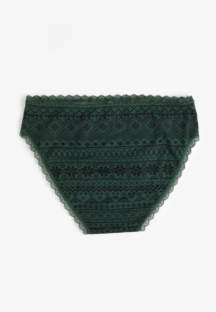 Simply Comfy Cotton Fair Isle Bikini Panty - Image 2