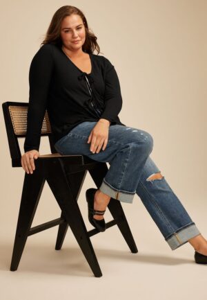 Plus Size Double Front Tie Cardigan