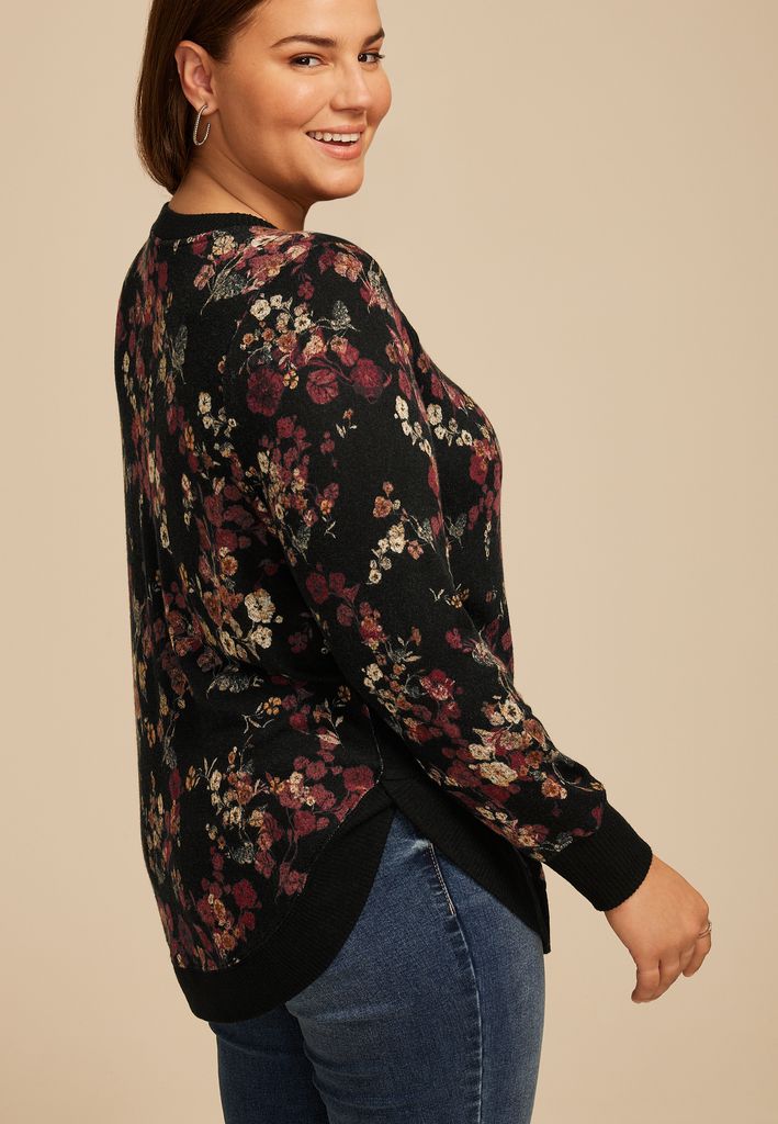 Plus Size Haven Floral Round Hem Tunic - Image 2