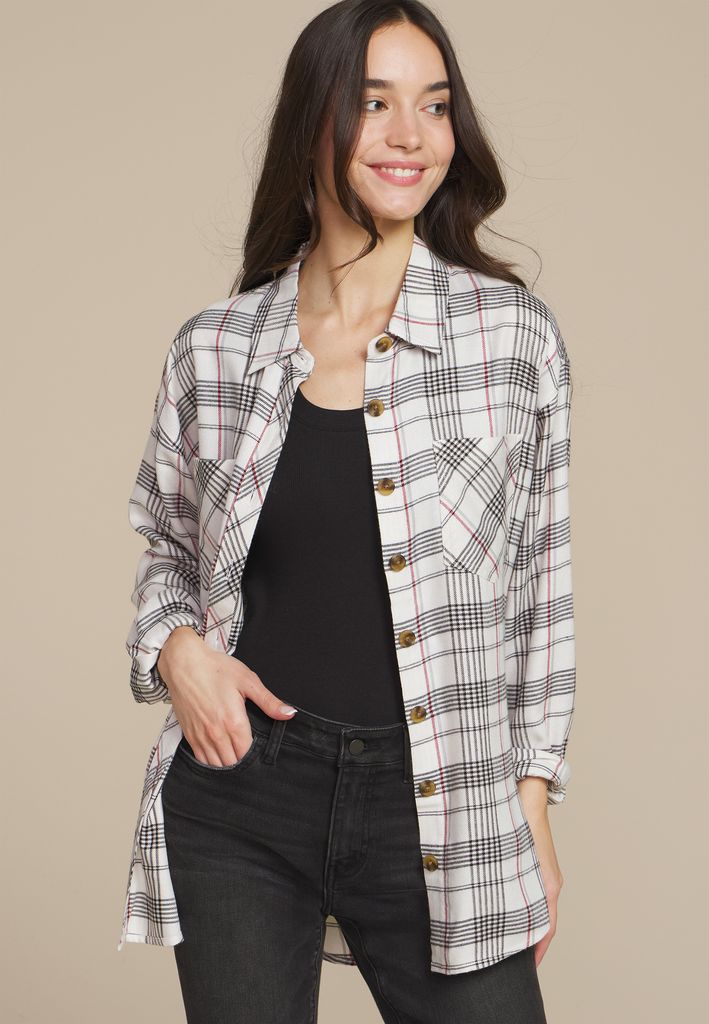 Plaid Boyfriend Button Down Shirt
