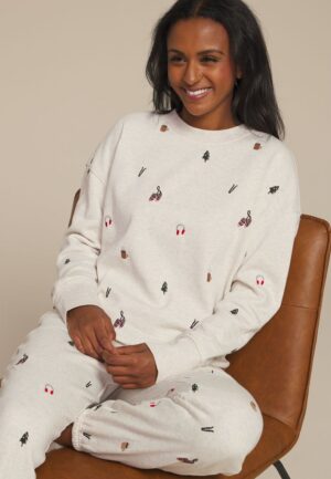 Holiday Embroidered Relaxed Fit Sweatshirt