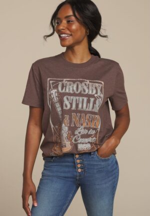 Crosby Stills And Nash 1989 Oversized Fit Graphic Tee