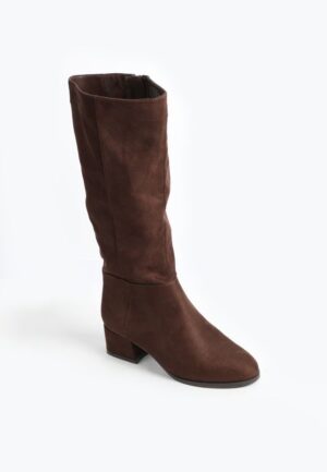 SuperCush Laney Faux Suede Block Heel Tall Boot