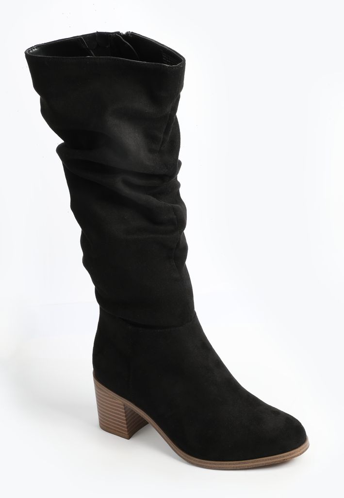 SuperCush Lydia Faux Suede Block Heel Tall Boot