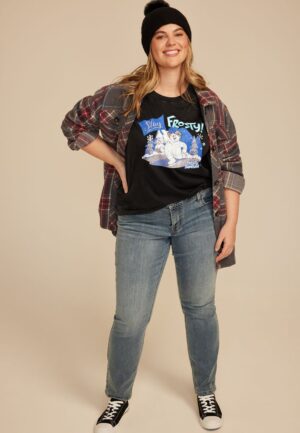 Plus Size Stay Frosty Oversized Fit Graphic Tee