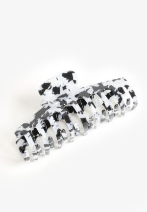 Black And White Marble Round Claw Hair Clip