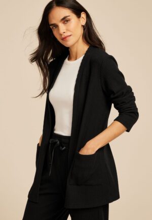 Cozy Ribbed Open Front Cardigan