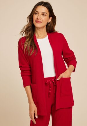 Cozy Ribbed Open Front Cardigan