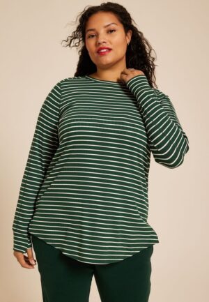 Plus Size Ribbed Tunic Top