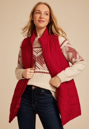 Long Quilted Puffer Vest