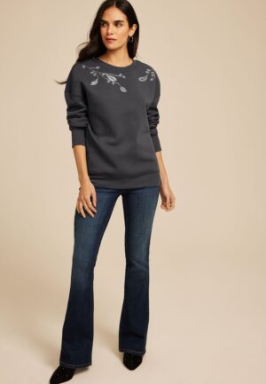 Studio Y Beaded Embellished Sweatshirt