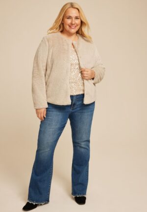 Plus Size Studio Y Faux Fur Jacket